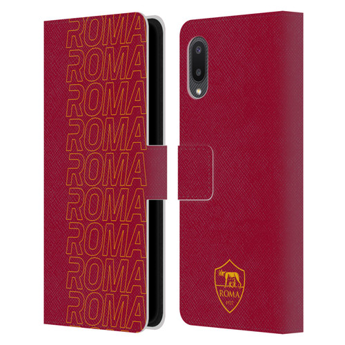 AS Roma Crest Graphics Echo Leather Book Wallet Case Cover For Samsung Galaxy A02/M02 (2021)