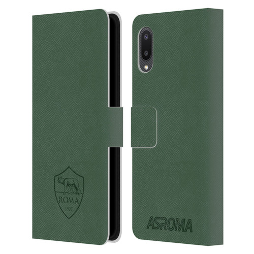 AS Roma Crest Graphics Full Colour Green Leather Book Wallet Case Cover For Samsung Galaxy A02/M02 (2021)