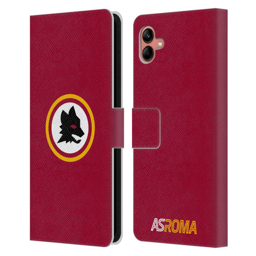 AS Roma Crest Graphics Wolf Circle Leather Book Wallet Case Cover For Samsung Galaxy A04 (2022)