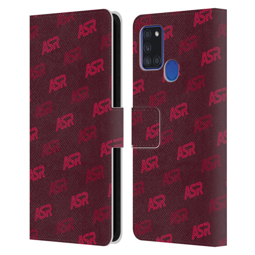 AS Roma Crest Graphics Wordmark Pattern Leather Book Wallet Case Cover For Samsung Galaxy A21s (2020)