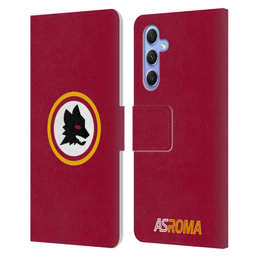 AS Roma Crest Graphics Wolf Circle Leather Book Wallet Case Cover For Samsung Galaxy A34 5G