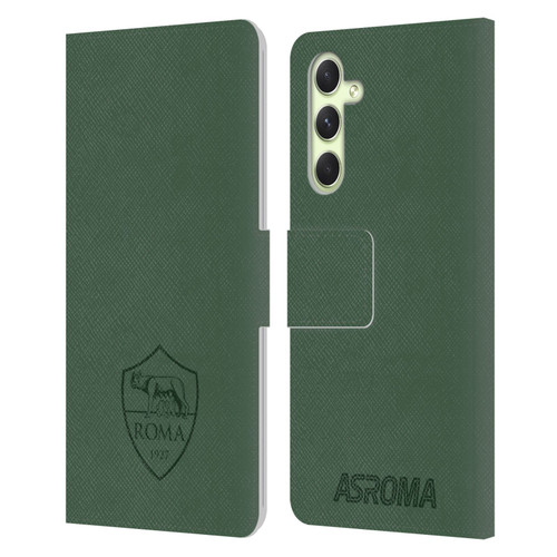 AS Roma Crest Graphics Full Colour Green Leather Book Wallet Case Cover For Samsung Galaxy A54 5G