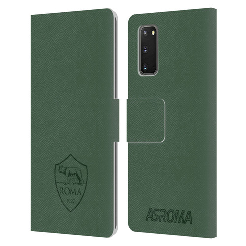 AS Roma Crest Graphics Full Colour Green Leather Book Wallet Case Cover For Samsung Galaxy S20 / S20 5G