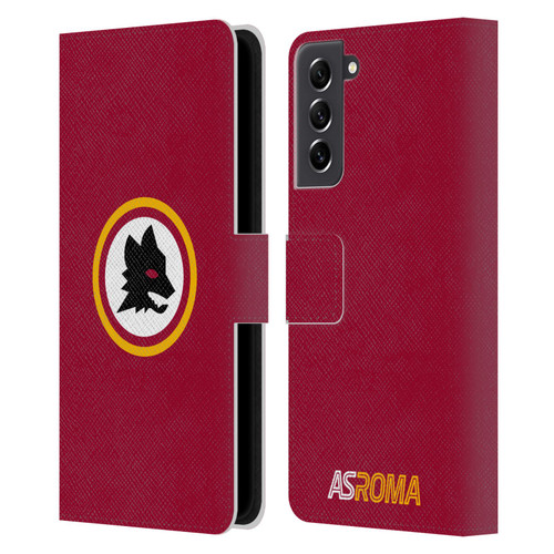 AS Roma Crest Graphics Wolf Circle Leather Book Wallet Case Cover For Samsung Galaxy S21 FE 5G