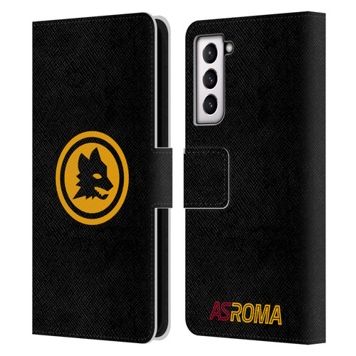 AS Roma Crest Graphics Black And Gold Leather Book Wallet Case Cover For Samsung Galaxy S21 5G