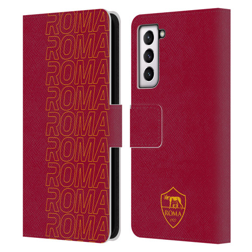 AS Roma Crest Graphics Echo Leather Book Wallet Case Cover For Samsung Galaxy S21 5G