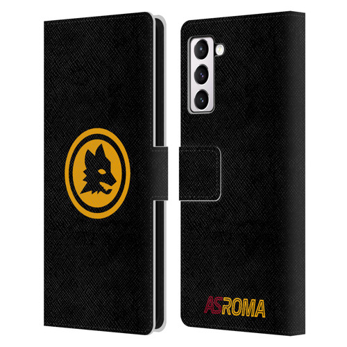 AS Roma Crest Graphics Black And Gold Leather Book Wallet Case Cover For Samsung Galaxy S21+ 5G