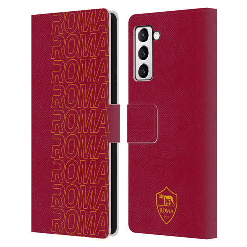 AS Roma Crest Graphics Echo Leather Book Wallet Case Cover For Samsung Galaxy S21+ 5G