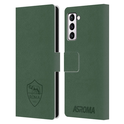 AS Roma Crest Graphics Full Colour Green Leather Book Wallet Case Cover For Samsung Galaxy S21+ 5G