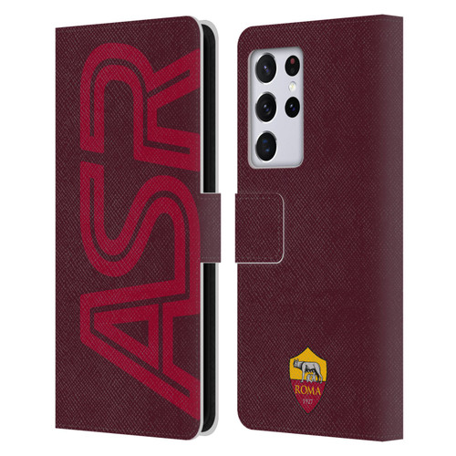 AS Roma Crest Graphics Oversized Leather Book Wallet Case Cover For Samsung Galaxy S21 Ultra 5G