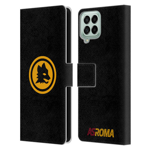 AS Roma Crest Graphics Black And Gold Leather Book Wallet Case Cover For Samsung Galaxy M53 (2022)