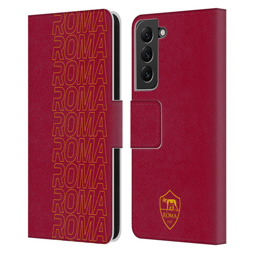 AS Roma Crest Graphics Echo Leather Book Wallet Case Cover For Samsung Galaxy S22+ 5G