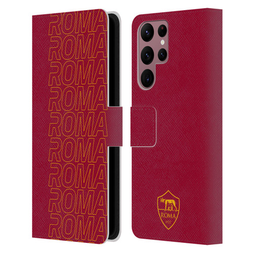 AS Roma Crest Graphics Echo Leather Book Wallet Case Cover For Samsung Galaxy S22 Ultra 5G