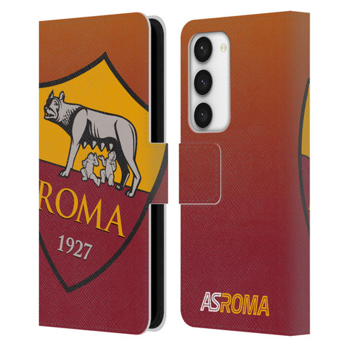 AS Roma Crest Graphics Gradient Leather Book Wallet Case Cover For Samsung Galaxy S23 5G