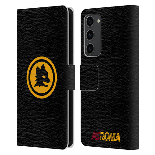 AS Roma Crest Graphics Black And Gold Leather Book Wallet Case Cover For Samsung Galaxy S23+ 5G