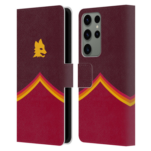 AS Roma Crest Graphics Wolf Leather Book Wallet Case Cover For Samsung Galaxy S23 Ultra 5G