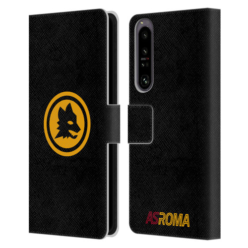 AS Roma Crest Graphics Black And Gold Leather Book Wallet Case Cover For Sony Xperia 1 IV