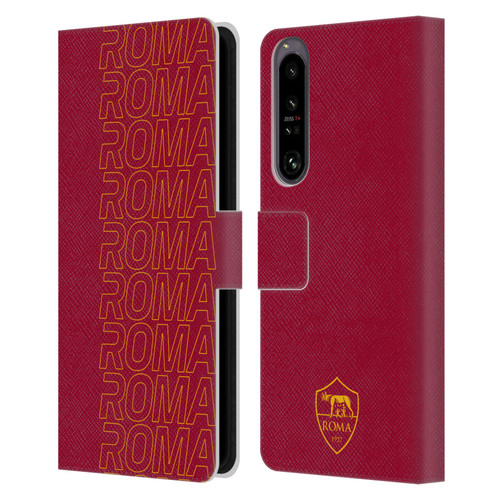 AS Roma Crest Graphics Echo Leather Book Wallet Case Cover For Sony Xperia 1 IV