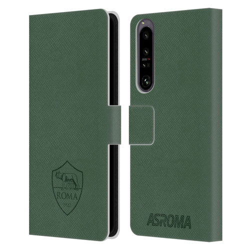 AS Roma Crest Graphics Full Colour Green Leather Book Wallet Case Cover For Sony Xperia 1 IV