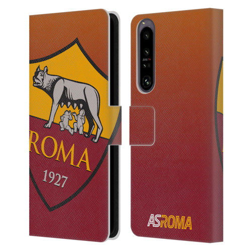AS Roma Crest Graphics Gradient Leather Book Wallet Case Cover For Sony Xperia 1 IV