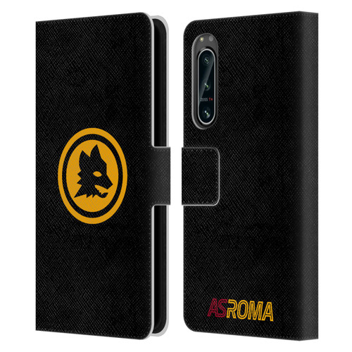 AS Roma Crest Graphics Black And Gold Leather Book Wallet Case Cover For Sony Xperia 5 IV