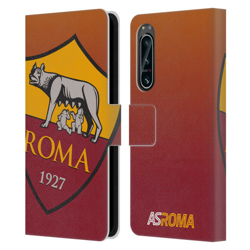 AS Roma Crest Graphics Gradient Leather Book Wallet Case Cover For Sony Xperia 5 IV
