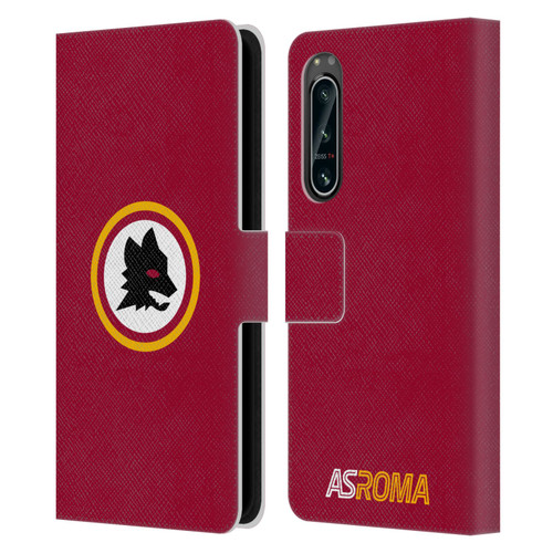 AS Roma Crest Graphics Wolf Circle Leather Book Wallet Case Cover For Sony Xperia 5 IV