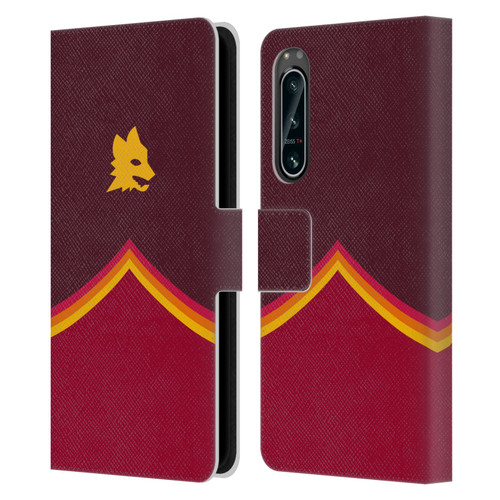 AS Roma Crest Graphics Wolf Leather Book Wallet Case Cover For Sony Xperia 5 IV
