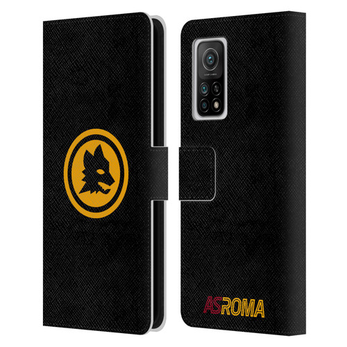 AS Roma Crest Graphics Black And Gold Leather Book Wallet Case Cover For Xiaomi Mi 10T 5G
