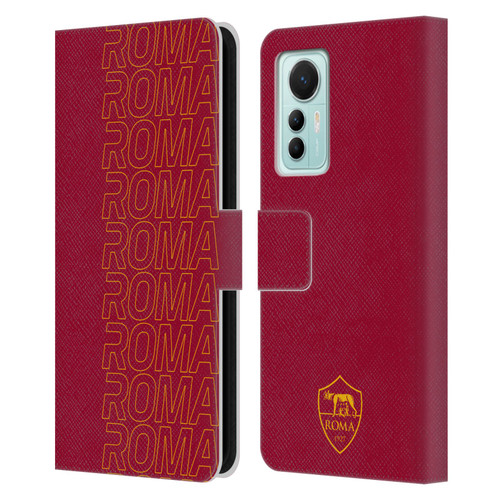 AS Roma Crest Graphics Echo Leather Book Wallet Case Cover For Xiaomi 12 Lite