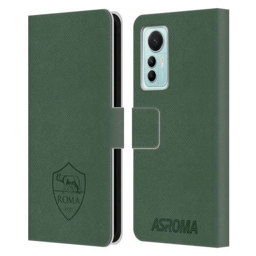 AS Roma Crest Graphics Full Colour Green Leather Book Wallet Case Cover For Xiaomi 12 Lite