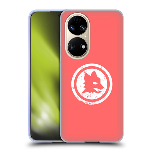 AS Roma Crest Graphics Pink Distressed Soft Gel Case for Huawei P50