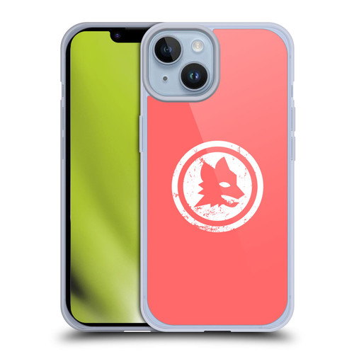 AS Roma Crest Graphics Pink Distressed Soft Gel Case for Apple iPhone 14
