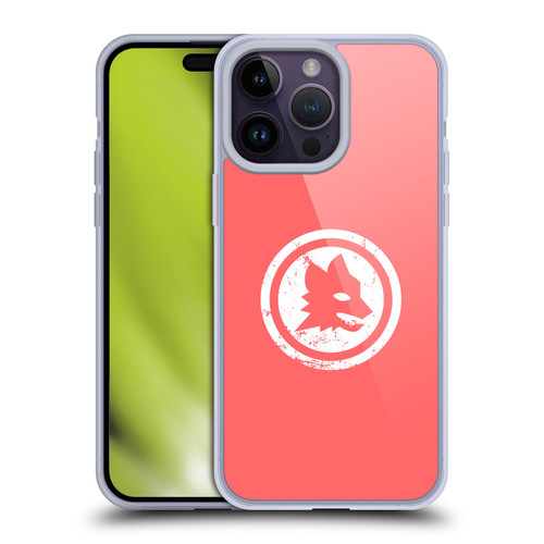 AS Roma Crest Graphics Pink Distressed Soft Gel Case for Apple iPhone 14 Pro Max