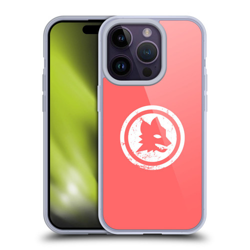 AS Roma Crest Graphics Pink Distressed Soft Gel Case for Apple iPhone 14 Pro