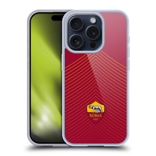 AS Roma Crest Graphics Arrow Soft Gel Case for Apple iPhone 15 Pro