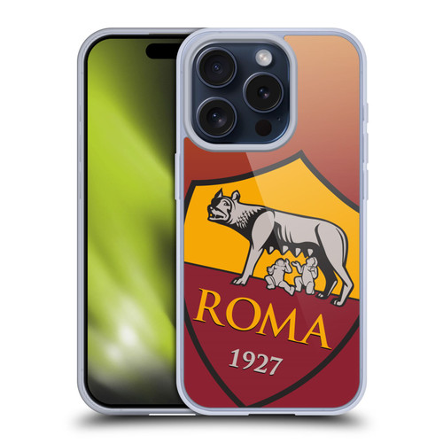 AS Roma Crest Graphics Gradient Soft Gel Case for Apple iPhone 15 Pro