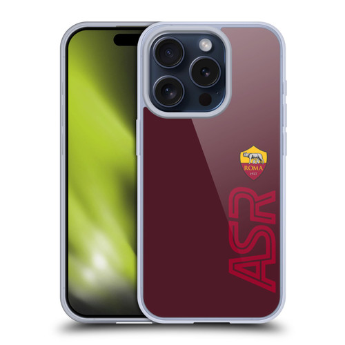 AS Roma Crest Graphics Oversized Soft Gel Case for Apple iPhone 15 Pro