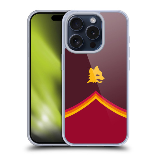 AS Roma Crest Graphics Wolf Soft Gel Case for Apple iPhone 15 Pro