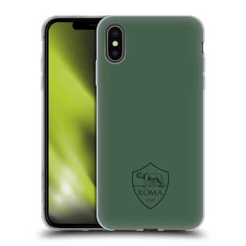 AS Roma Crest Graphics Full Colour Green Soft Gel Case for Apple iPhone XS Max