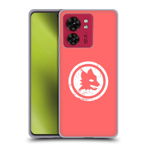 AS Roma Crest Graphics Pink Distressed Soft Gel Case for Motorola Moto Edge 40