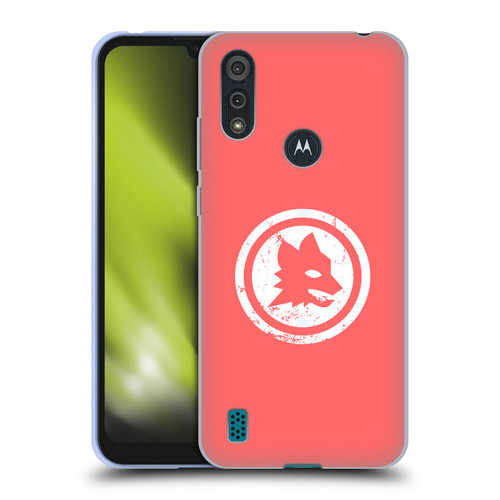 AS Roma Crest Graphics Pink Distressed Soft Gel Case for Motorola Moto E6s (2020)