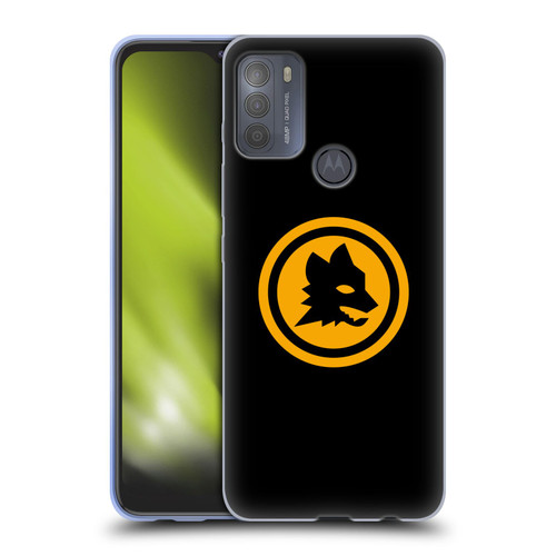 AS Roma Crest Graphics Black And Gold Soft Gel Case for Motorola Moto G50