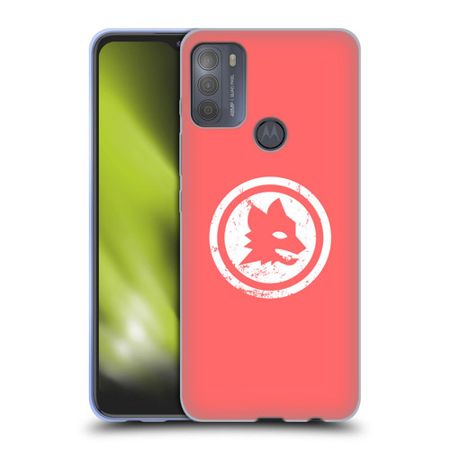 AS Roma Crest Graphics Pink Distressed Soft Gel Case for Motorola Moto G50