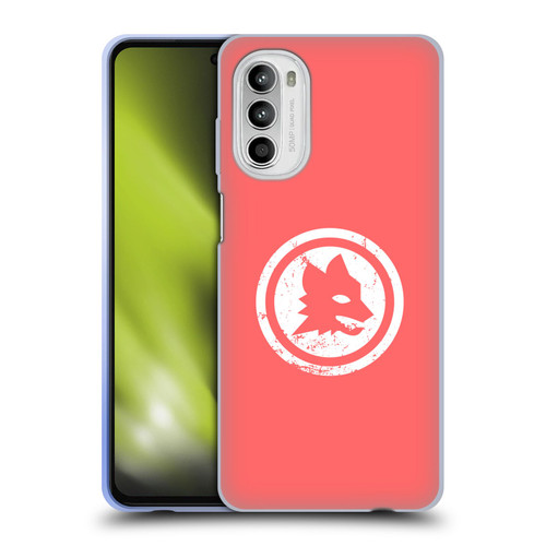 AS Roma Crest Graphics Pink Distressed Soft Gel Case for Motorola Moto G52