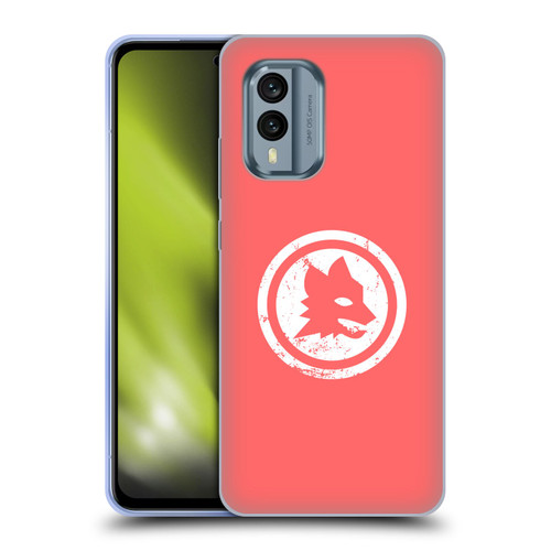 AS Roma Crest Graphics Pink Distressed Soft Gel Case for Nokia X30