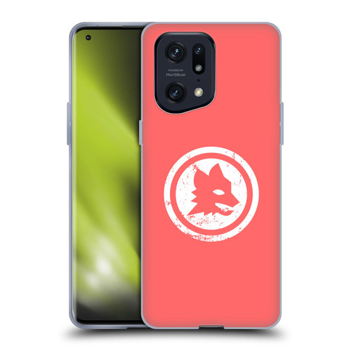 AS Roma Crest Graphics Pink Distressed Soft Gel Case for OPPO Find X5 Pro