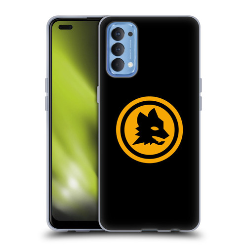 AS Roma Crest Graphics Black And Gold Soft Gel Case for OPPO Reno 4 5G