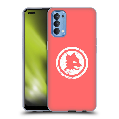 AS Roma Crest Graphics Pink Distressed Soft Gel Case for OPPO Reno 4 5G