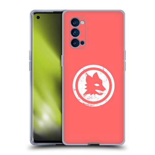 AS Roma Crest Graphics Pink Distressed Soft Gel Case for OPPO Reno 4 Pro 5G